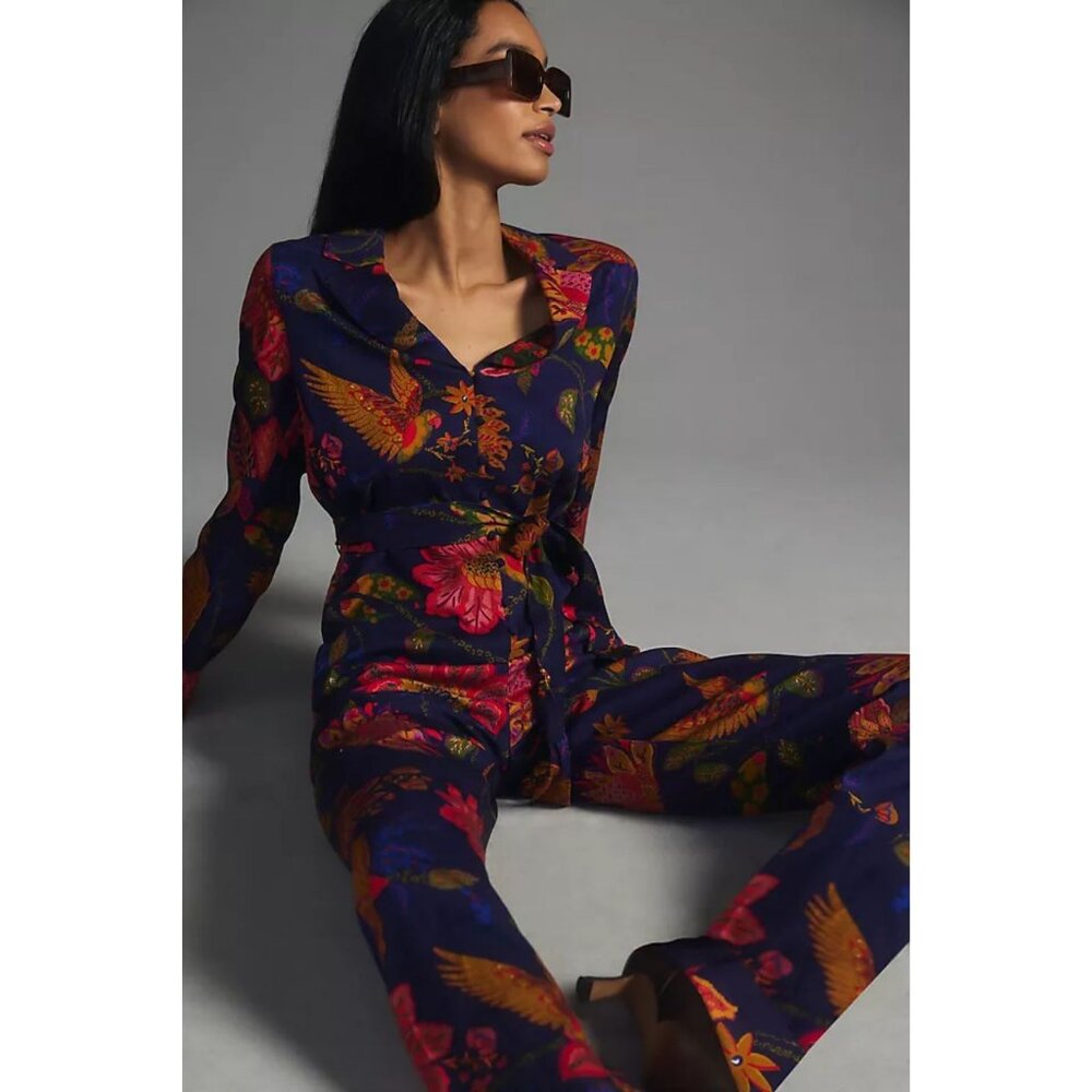 Farm Rio X Anthropologie Floral Button Front Jumpsuit - Picture 2 of 8